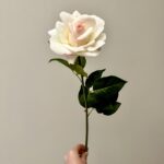 Cream & Pink 'Real Touch' Artificial Rose (Large)