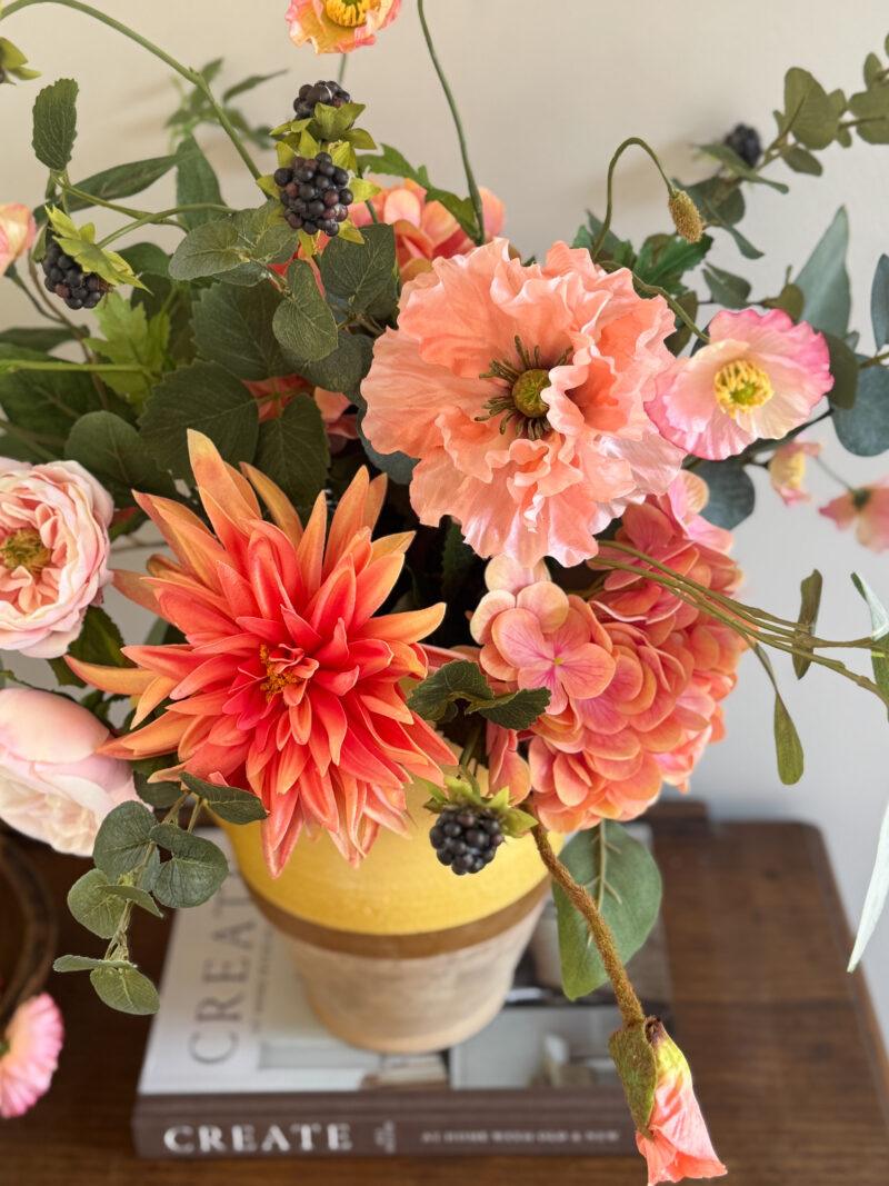 Faux Corals & Pinks Arrangement - Image 3