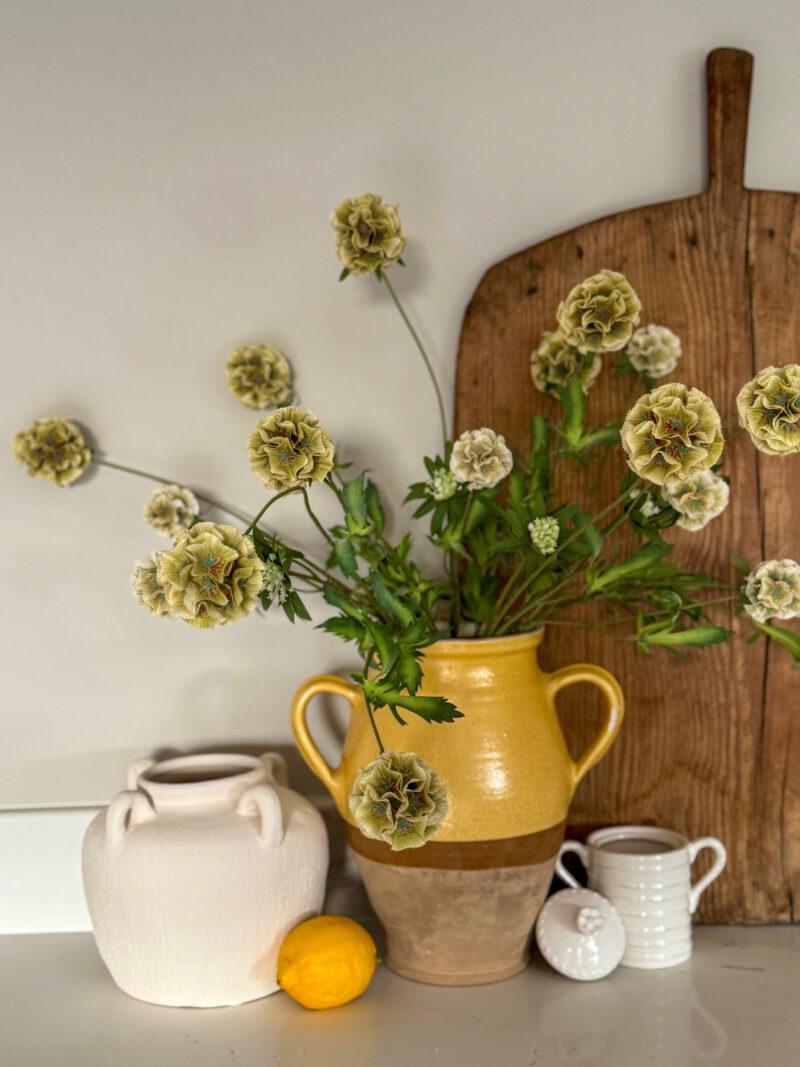 Faux Natural Scabiosa