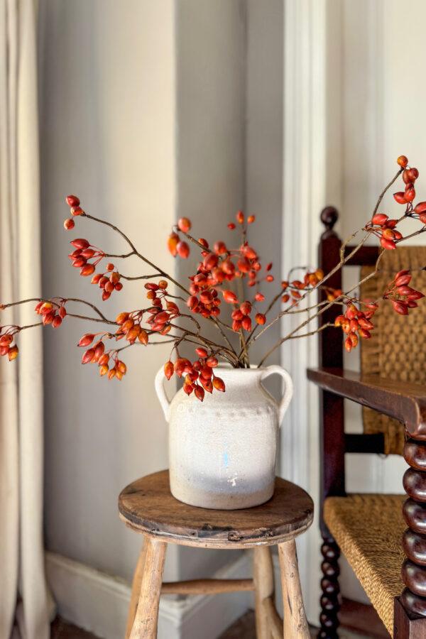 Faux Rosehip Berries Spray