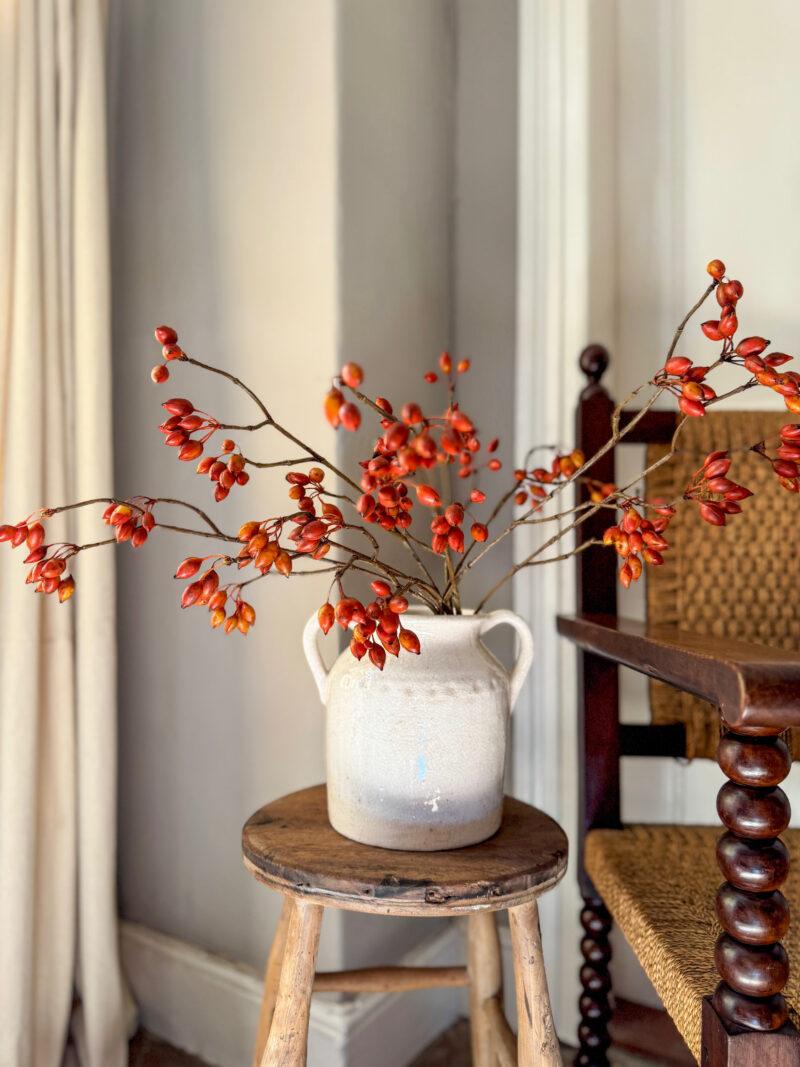 Faux Rosehip Berries Spray