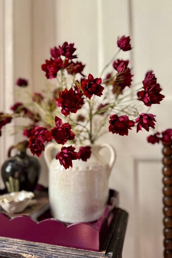 Faux Burgundy Paperdaisy Stem