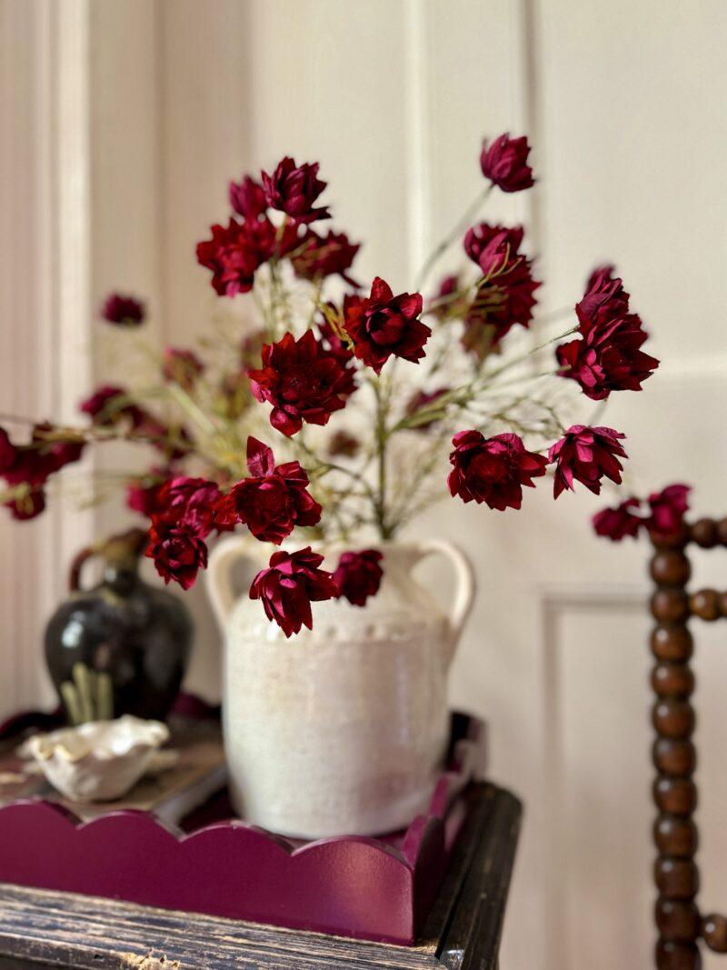 Faux Burgundy Paperdaisy Stem